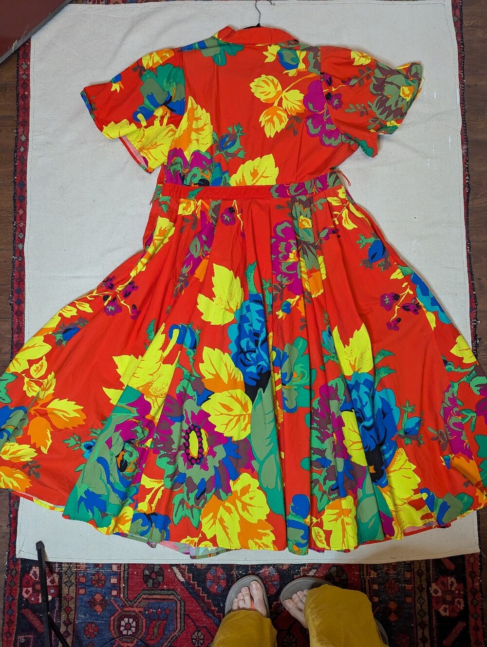 Christopher John Rogers Vibrant Orange Floral Maxi Dress 16W/18W - Picture 5 of 6